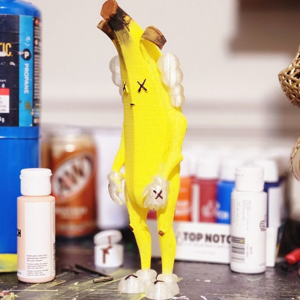 8" Fortnite x KAWS Mr Peely 3D Printed Figure - Custom Collectible